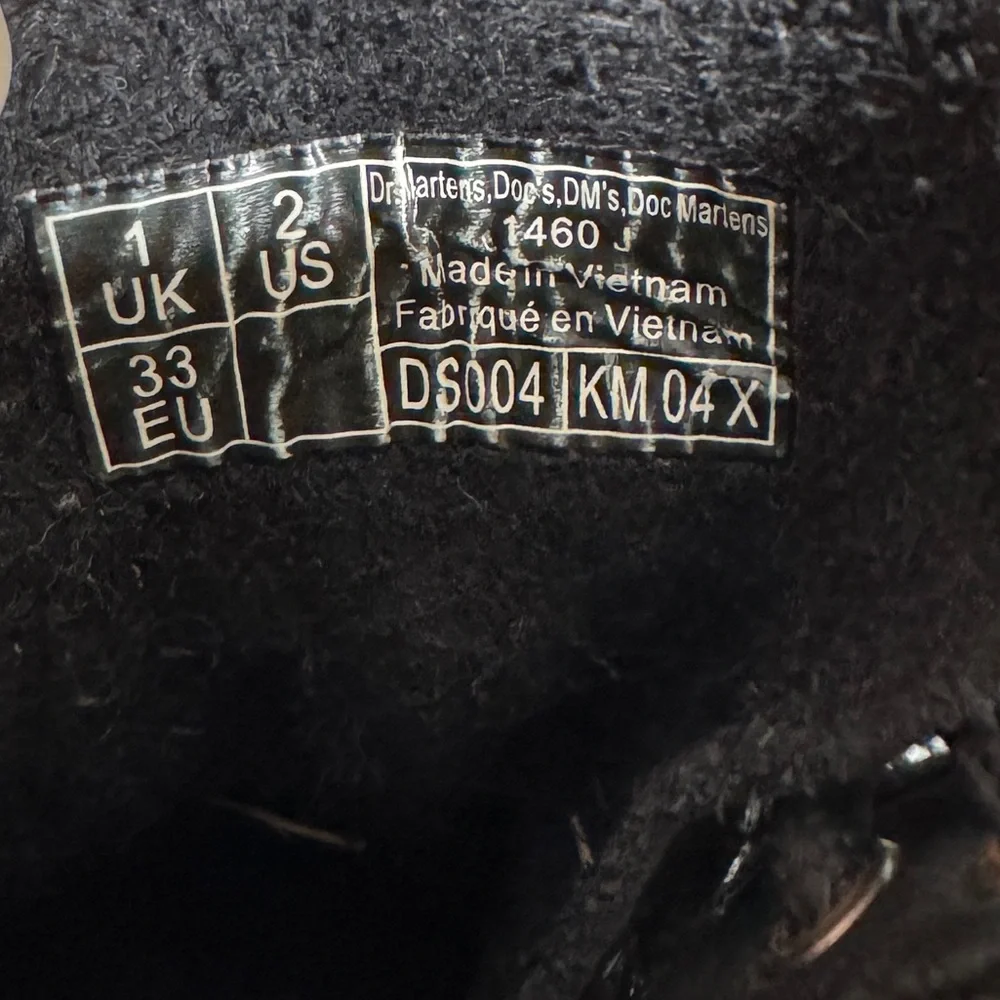 Dr Martens Junior 1460 Softy T Leather Lace Up Combat Boots Black Size‎ 2 EUR 33